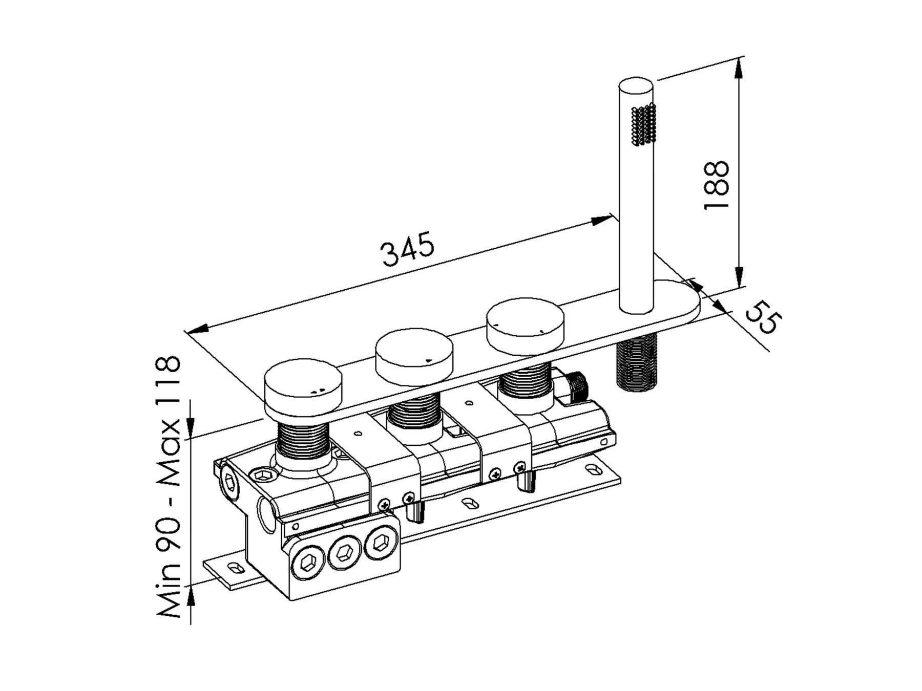 Набор термостатических ванн с переключателем rvb TUNE ARCH-00085293 - Вид №1