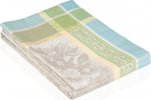 10621444 Яковлевский жаккард Скатерть прямоугольная Яковлевский Жаккард Зайчики 178х274см полулен Ткань