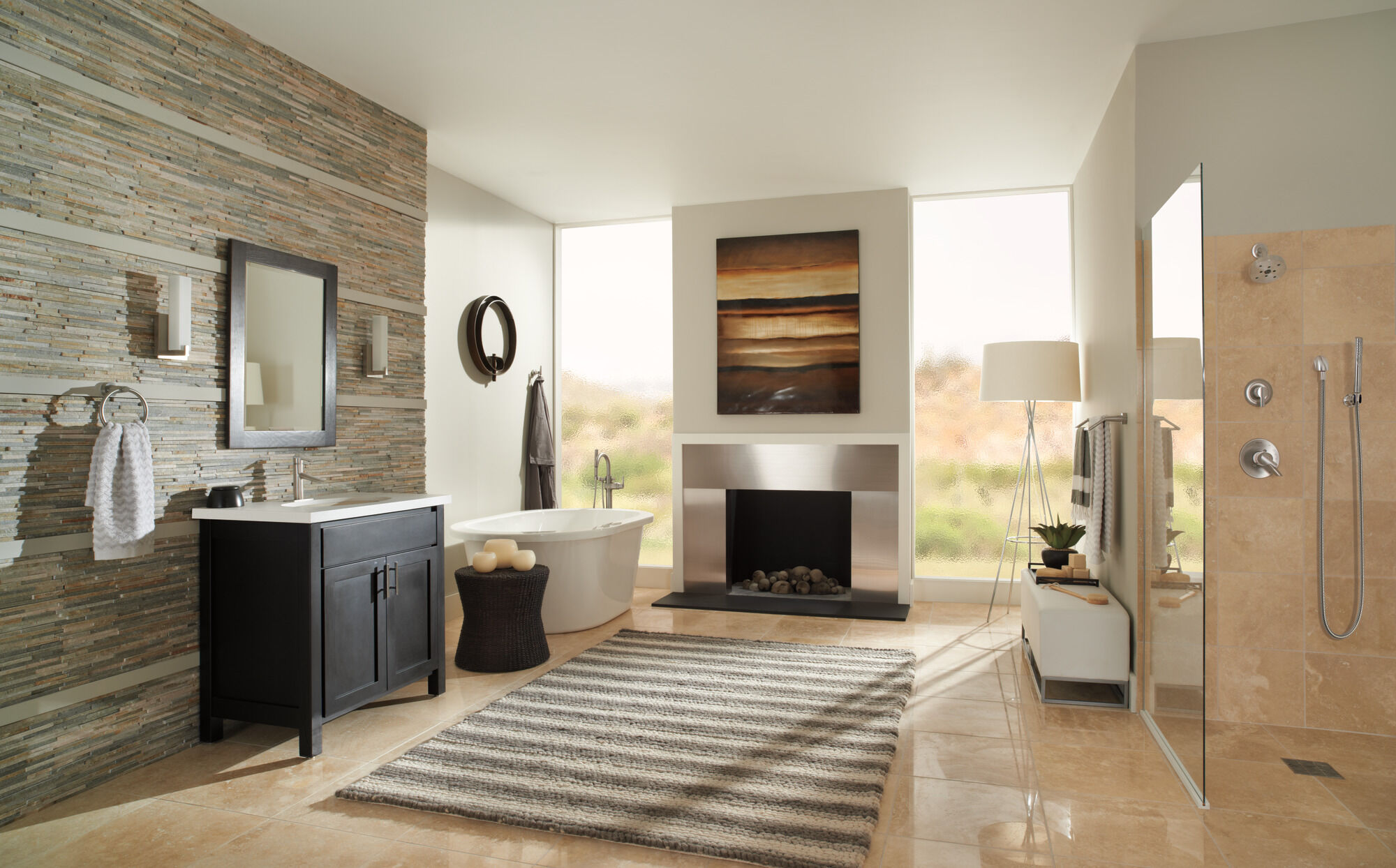 T4759-SSFL Напольная накладка для ванны с одной ручкой и ручным душем Delta Faucet Delta Нержавеющая сталь - Вид №7