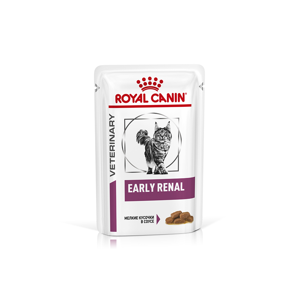 ПР0056147 Корм для кошек Vet Diet Early Renal при ранней стадии почечной недостаточности соус пауч 85г ROYAL CANIN 
