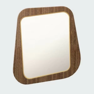 Зеркало настенное малое в темном шпоне бежевое Woodi WOODI ДИЗАЙНЕРСКИЕ 00-3966382 Бежевый;желтый