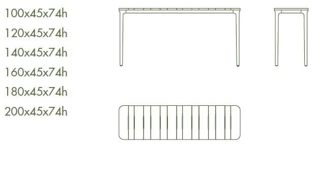 Прямоугольная Садовая консоль в ироко Sovet Italia ARCH-00002537 - Вид №2