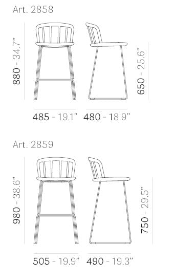 Высокий табурет из ясеня с подставкой для ног Pedrali Nym ARCH-00042193 - Вид №2