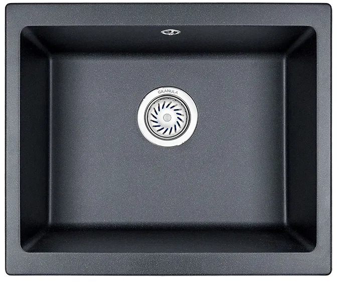 5551, ШВАРЦ (чёрный металлик), кухонная мойка, кварц