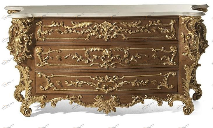 OAK Комод из дуба с мраморной столешницей в стиле барокко Galleria sun-id-1455981