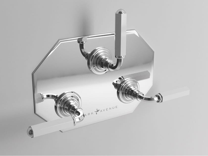 Встраиваемый смеситель для душа с 3 отверстиями и переключателем Park Avenue Dark White ARCH-00082314