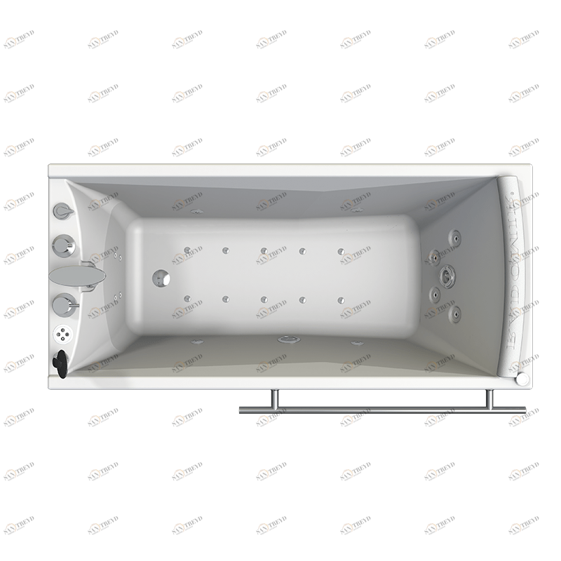 Гидромассаж "Спортивный Chrome" на ванну Вега (двигатель 1500 Вт, система "Turbo-pool", миниджет Релакс - 8 шт., джет Релакс - 4 шт., джет Линц, Магнус - 1 шт.) Radomir 1-65-2-0-3-023