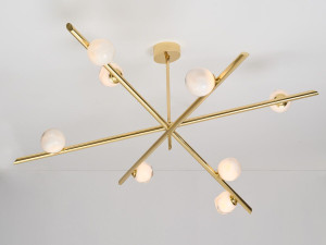 Потолочный светильник из металла и выдувного стекла