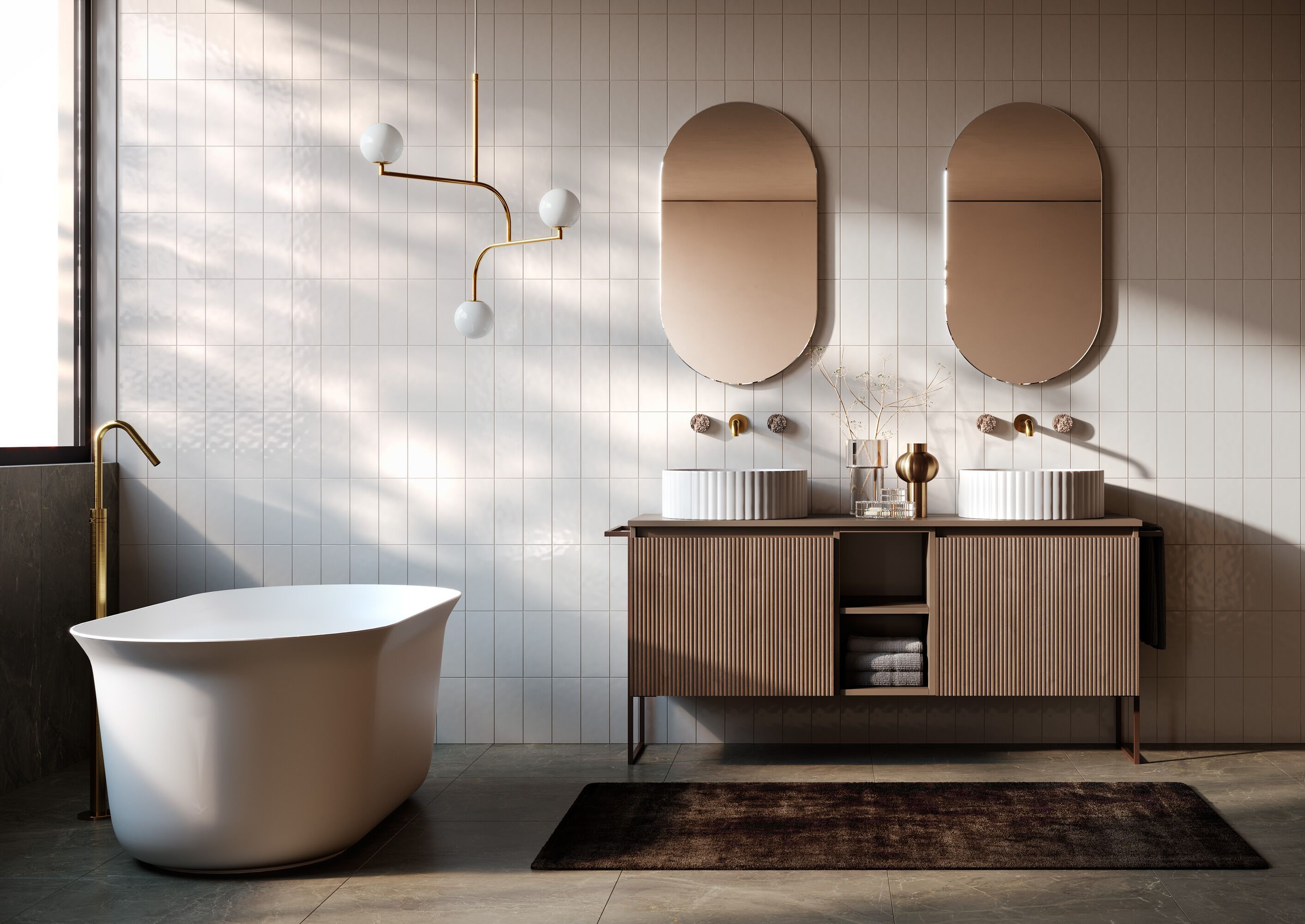 Деревянный двойной напольный умывальник с ящиками ArtCeram Relax ARCH-00012992