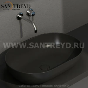 B6O60AR Накладная раковина на столешницу  овальная Ceramica Globo T-EDGE