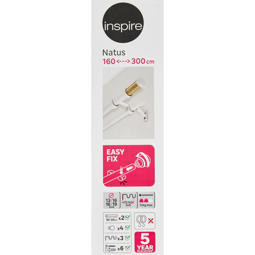 INSPIRE Двухрядный карниз Natus для портьер и тюля 160-300 см 84407306 STLM-0049479 - Вид №5
