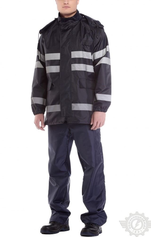 65799 Куртка-ветровка с СВП синяя  Непромокаемая спецодежда  размер 52-54/170-176  - Вид №3