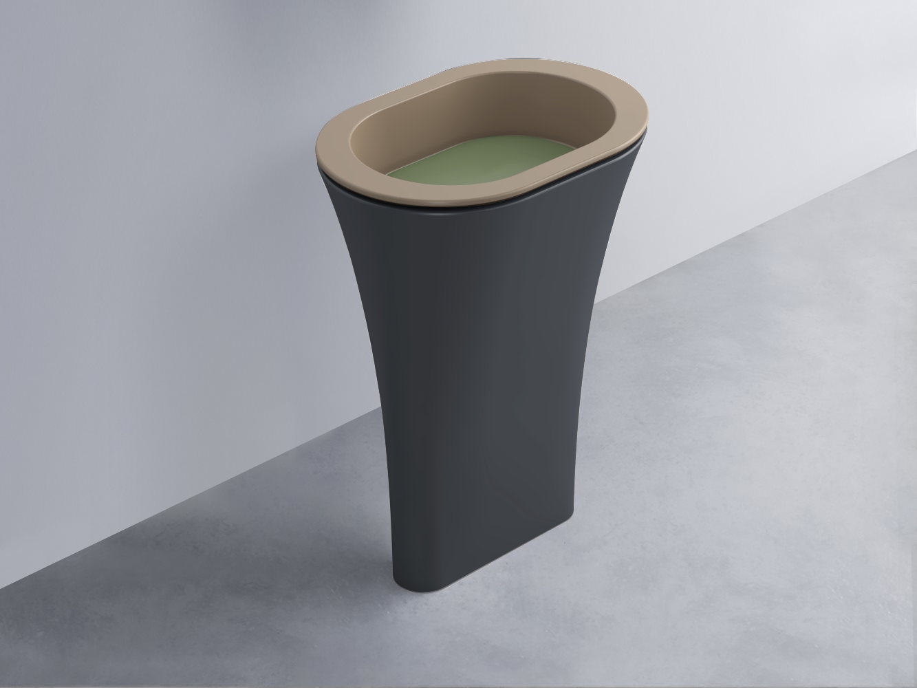 AMLA65-AN+AMPILO-AG+AMCOLO-BA Раковина Amedeo Ovale отдельностоящая cielo Enjoy + Amedeo Ceramica Cielo