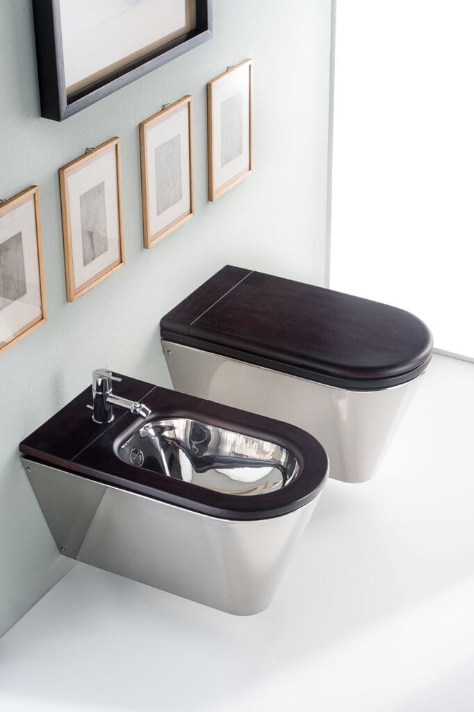 Подвесное биде из нержавеющей стали и дерева Rapsel John &amp ARCH-00010646 - Вид №1