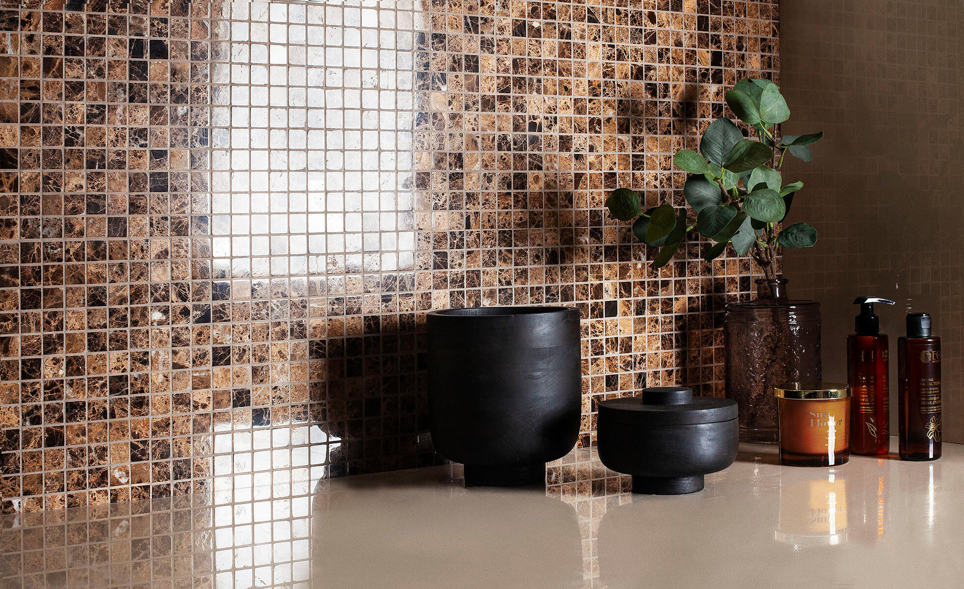 Мраморная мозаика DARK EMPERADOR – элегантность в каждом квадрате STP-ST106 INCOLOR Classic - Вид №3