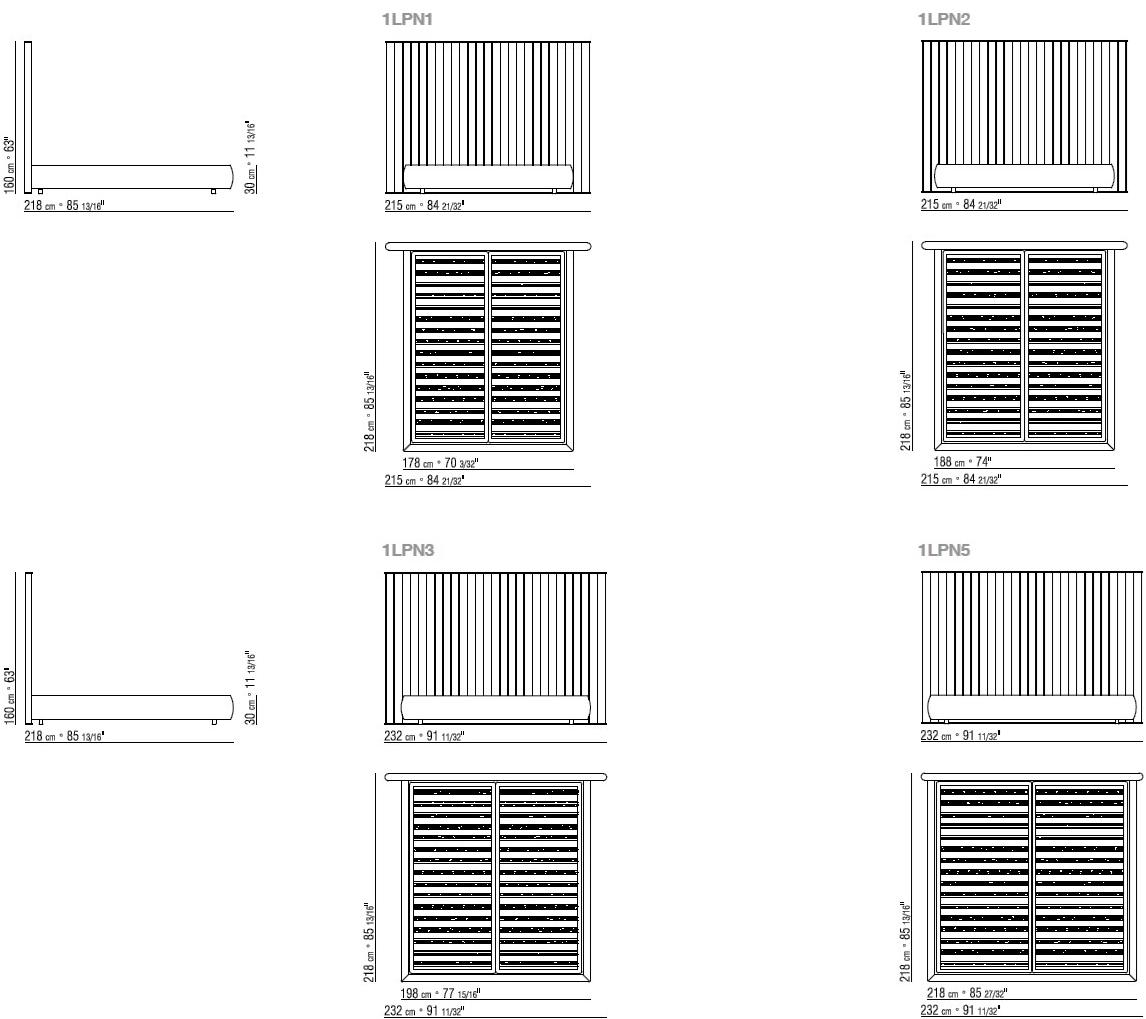 Flexform Двуспальная кровать из ткани с высоким изголовьем sun-id-1436167 - Вид №5