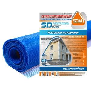 Сетка стеклотканевая фасадная 5x5 SD-Glass 160 г/м² 1x50 м
