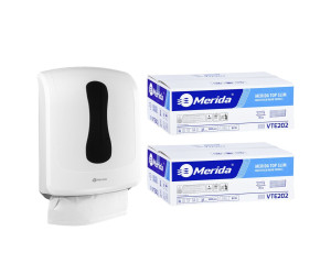 PROMO314 ОДИН белый контейнер для сложенных полотенец за 20 злотых нетто при покупке 2 упаковок полотенец TOP SLIM VTE202 (2 x 3000 = 6000 листов) Merida