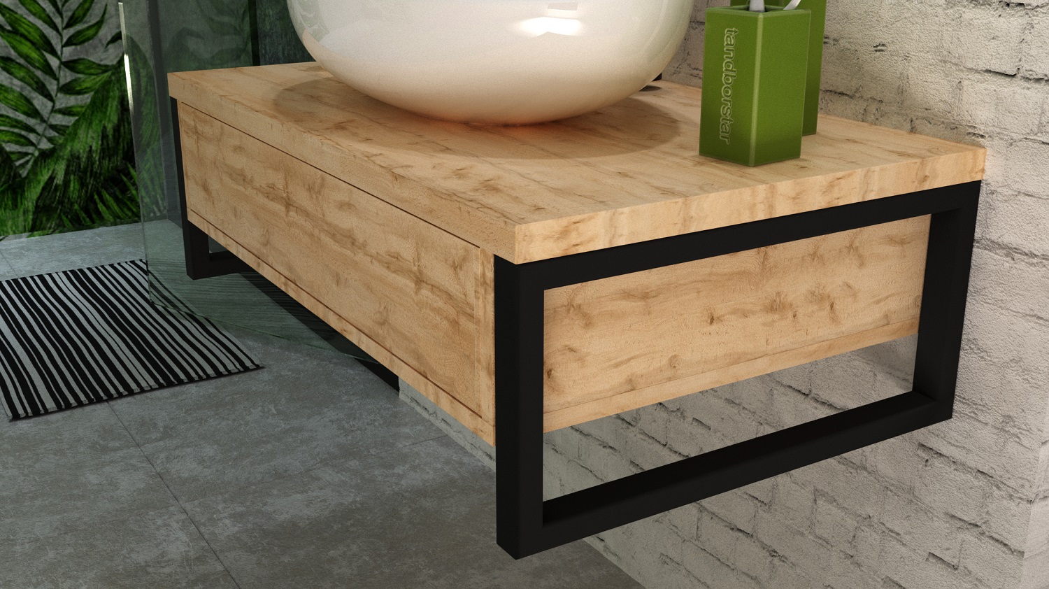 У85843 Тумба GRUNGE LOFT 90П 1в.я Дуб Вотан 1 Marka GRUNGE LOFT  - Вид №1