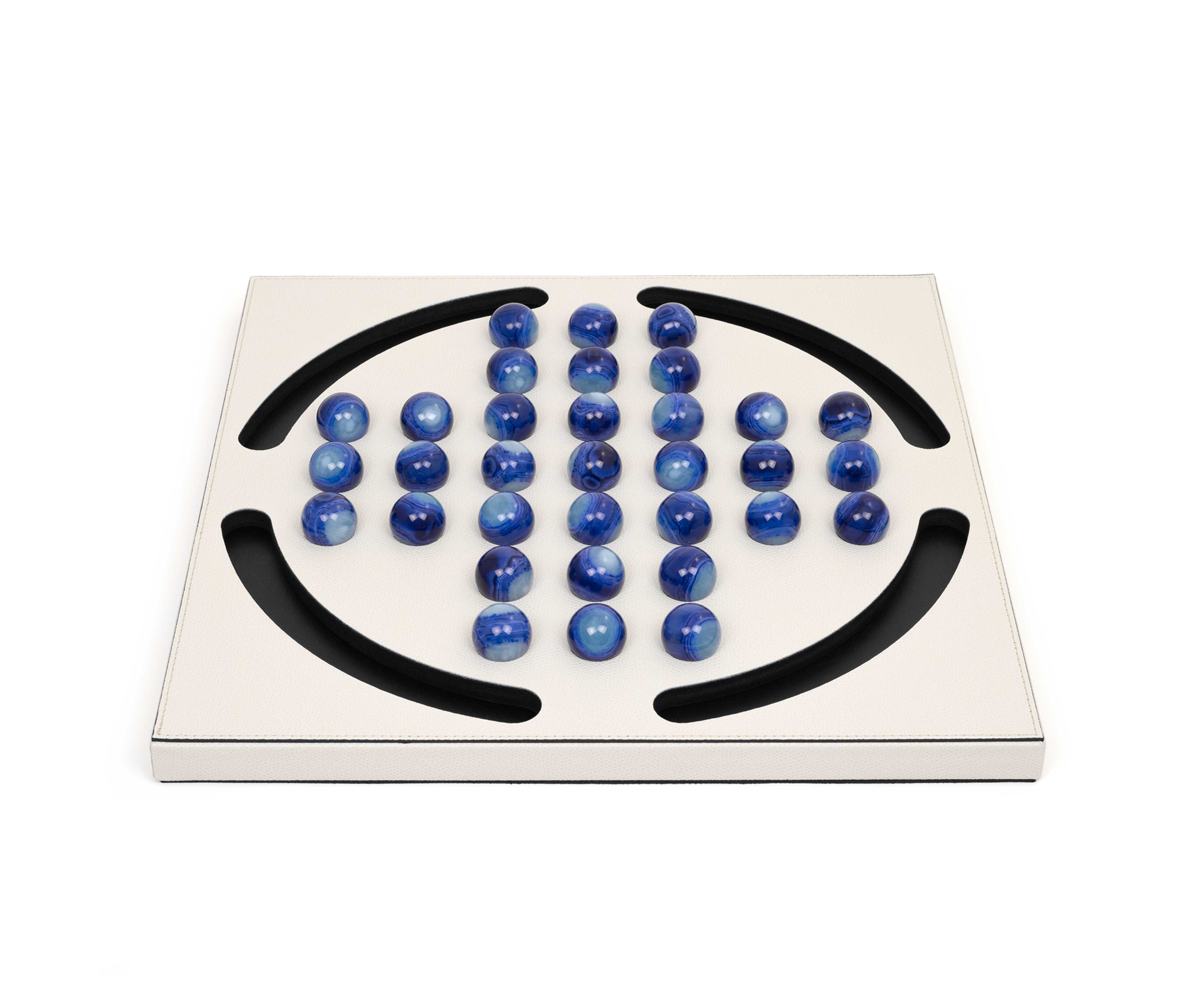 Пасьянс «Колышек» с синими пешками - 39X39XH2,5 см / Grained-Leather_earth Pinetti 00.1033.029.049 - Вид №3