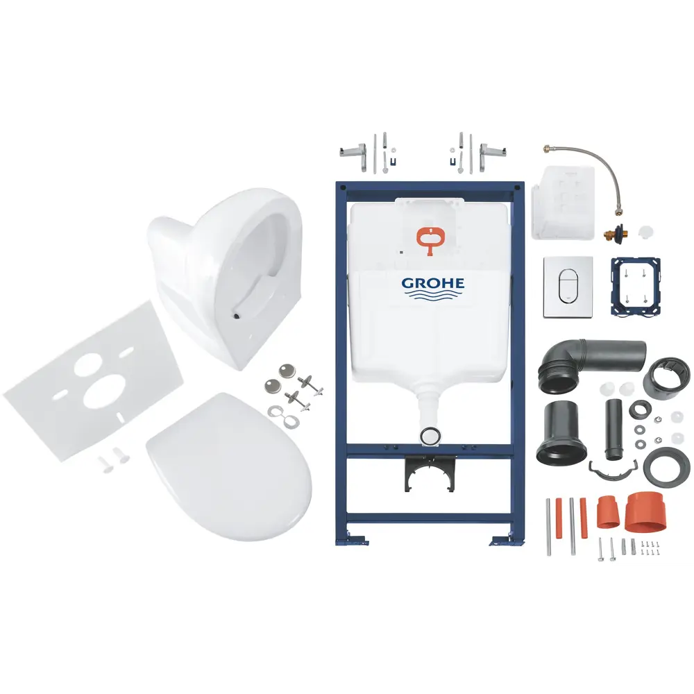 Комплект инсталляция Grohe Solido 5в1 39418000 с унитазом безободковым и кнопкой 81933256 STLM-2140308 - Вид №5