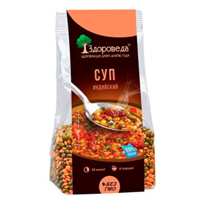 Суп Индийский Масурдал с машем и красной чечевицей Здороведа 250 г Santreyd 13070