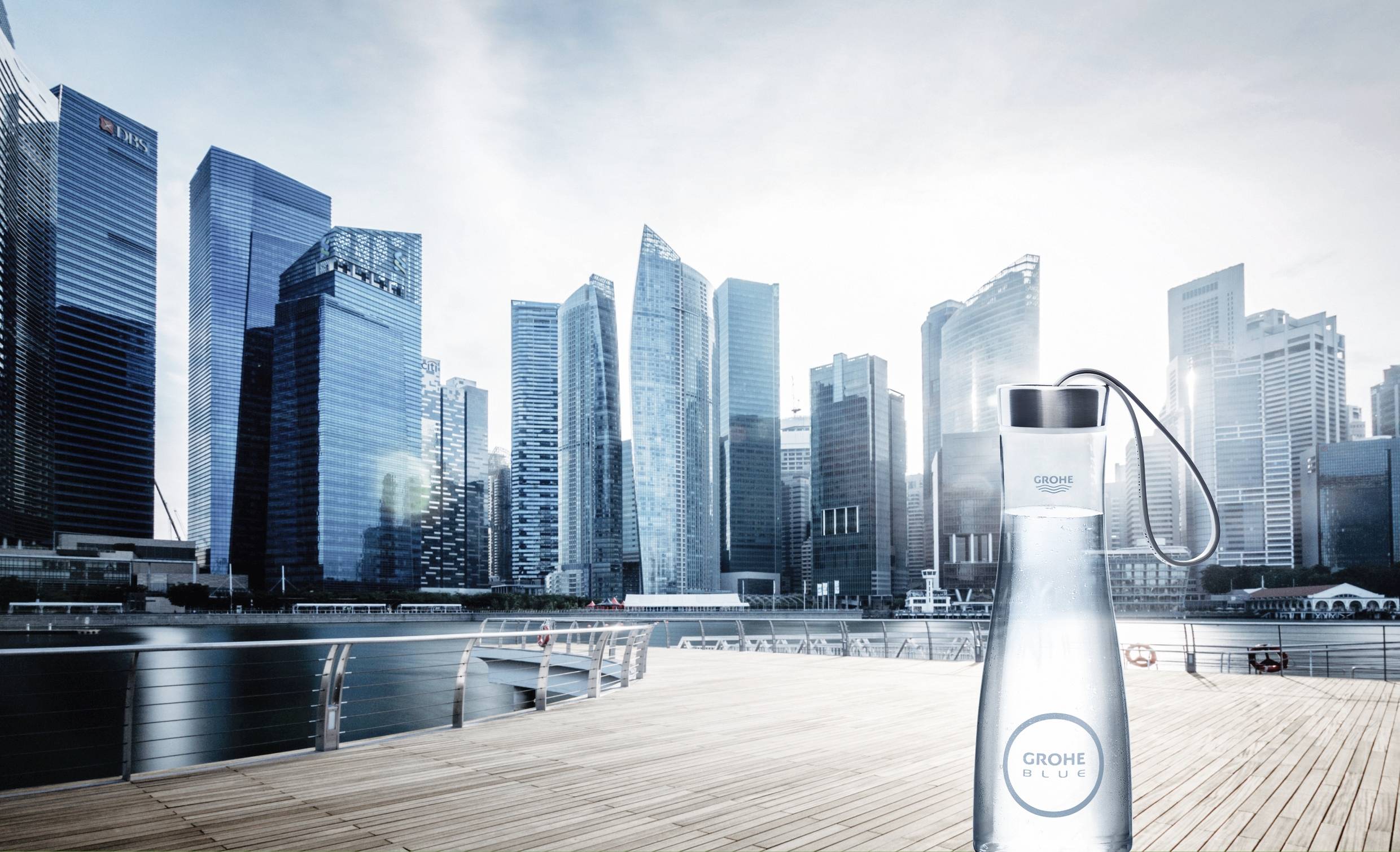 Спортивная питьевая бутылка GROHE Blue, пластик (40848000) - Вид №3