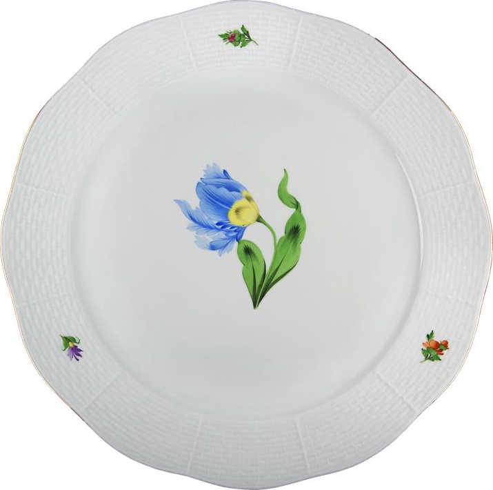 53468 Herend Тарелка обеденная 25,5см "Китти" (синяя) Фарфор 
