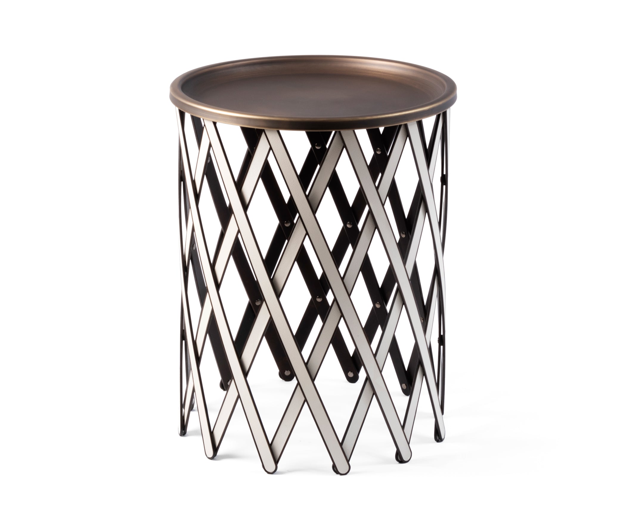 Складной столик Safari - Ø 70X В42 см / зернистая кожа_темно-серый Pinetti 00.1502.029.055 - Вид №3