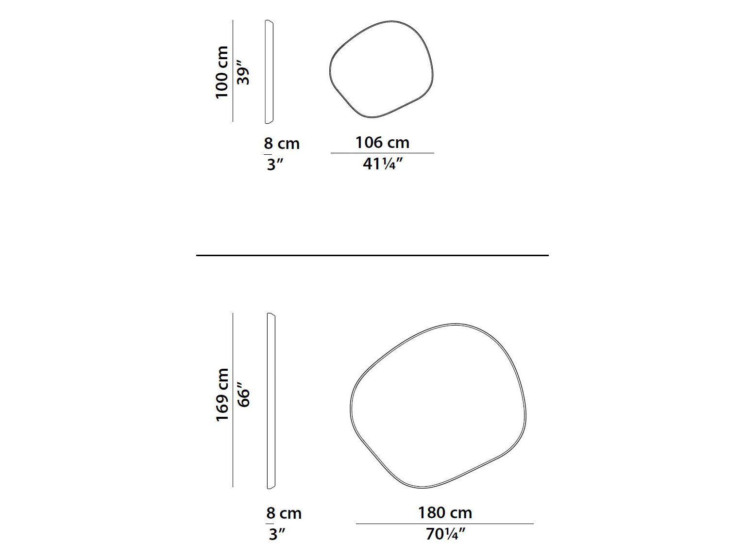 Зеркало в кожаной оправе Baxter FLUID ARCH-00152966 - Вид №8