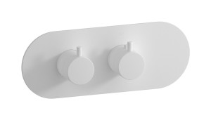 Комплект наружных частей термостата на 1 потребителей - горизонтальная овальная панель с ручками Kusasi WE ARE IB eua122bonmt Matt White Aqua