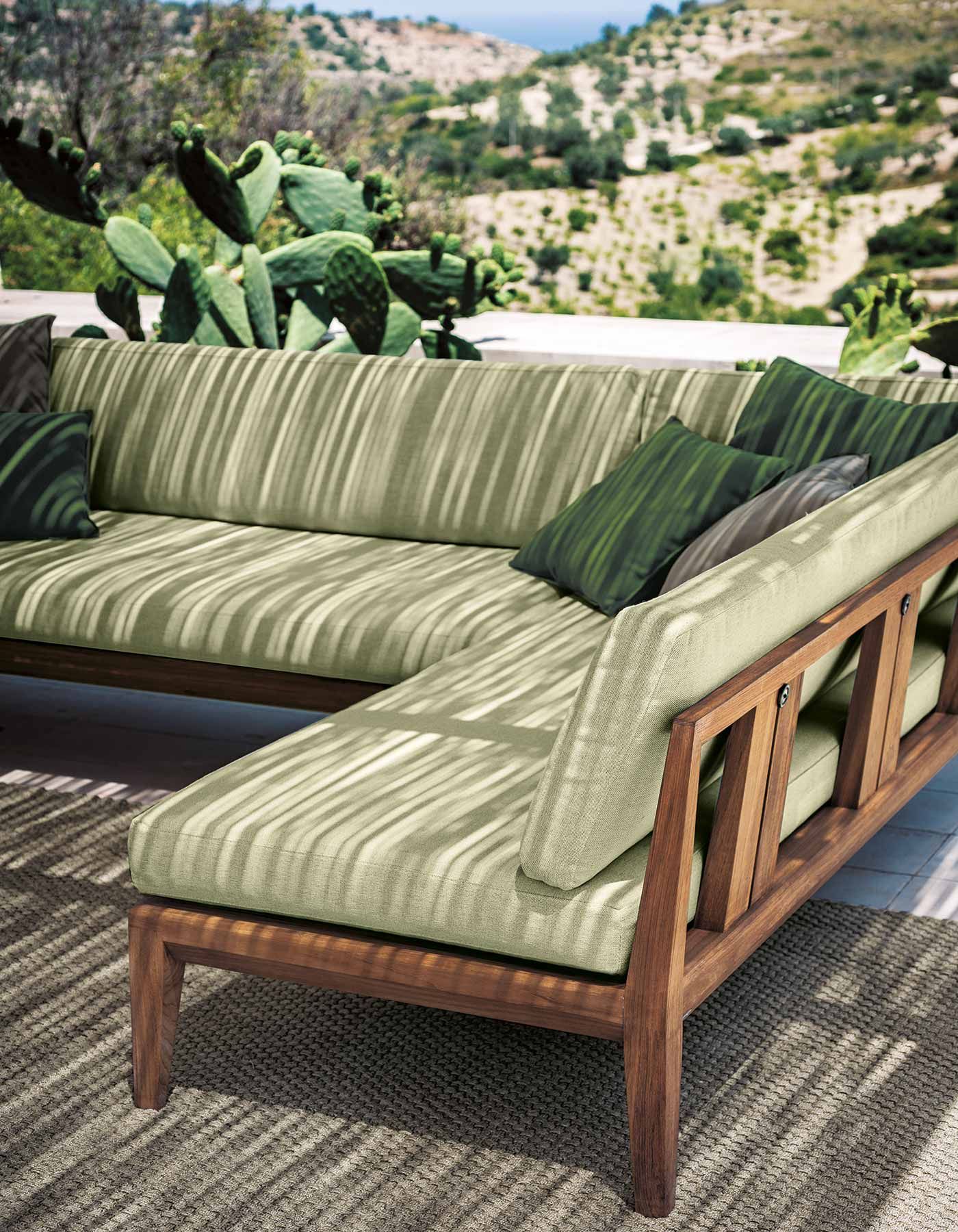 Угловой садовый диван из тикового дерева RODA Teka ARCH-00082341 - Вид №1