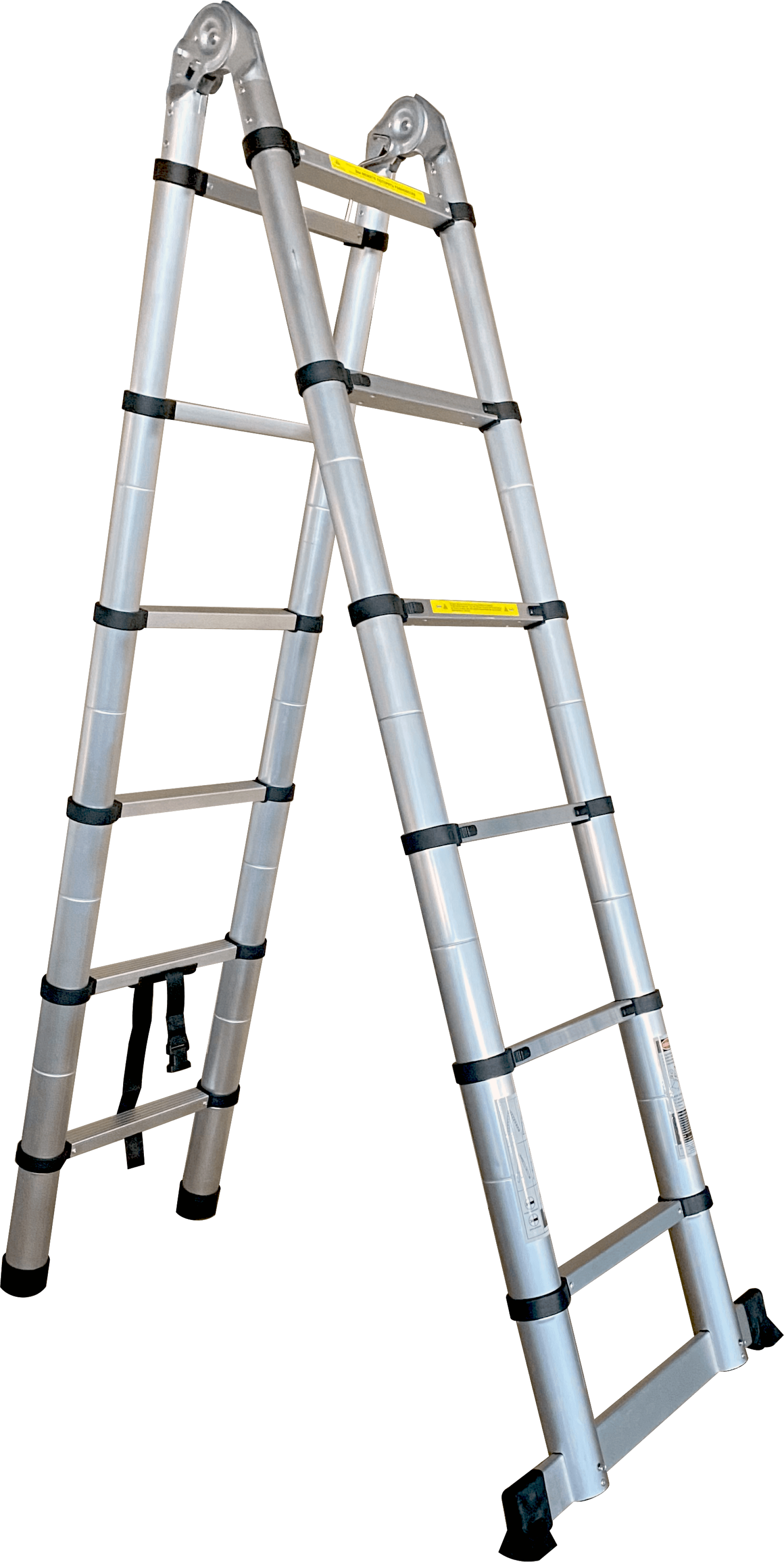 Двухсторонняя телескопическая лестница с шарниром 1,9+1,9 м  (6+6 ступ) ALUMET DTLH 1.9 - Вид №2