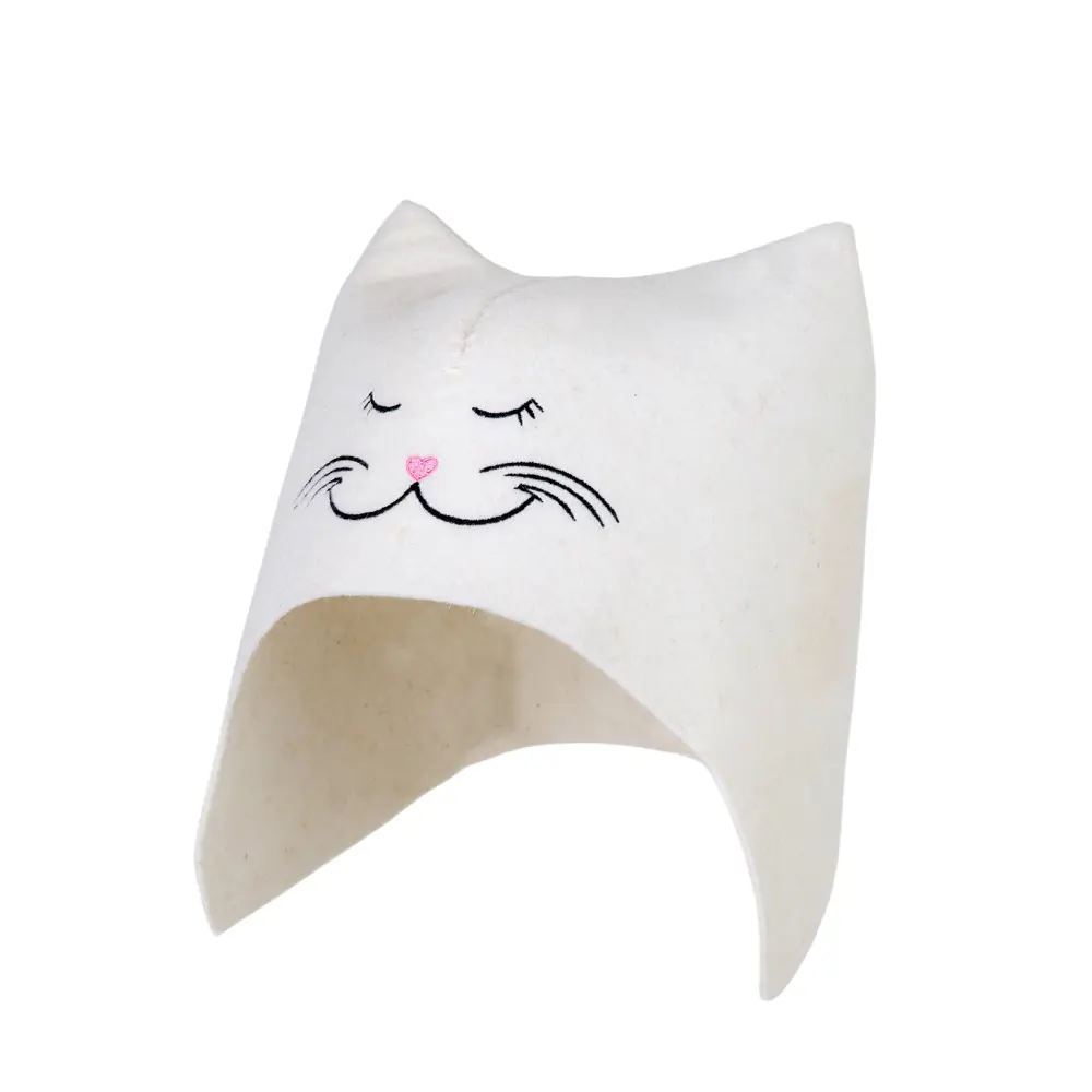 87208840 Шапка для бани Невский Банщик Кошечка с вышивкой фетр STLM-0967904  - Вид №1