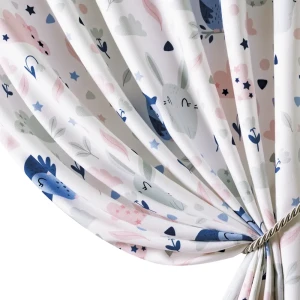 Штора на ленте Совы 160x260 см цвет синий