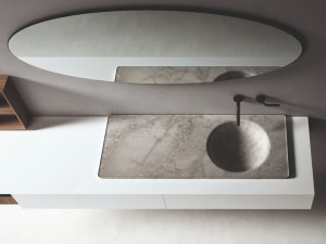 Одинарная круглая раковина из мрамора