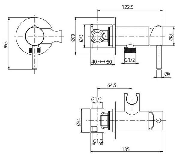 PTR01806 Гигиенический душ M&Z Kit bidet Santreyd  - Вид №1
