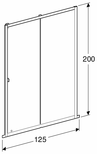 4981036125 IDO Showerama 8-1 раздвижная дверь, Матовый профиль / матовое стекло, 1250 мм  - Вид №4