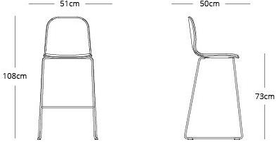 Liqui Contracts Барный стул на санках с подставкой для ног Jane sun-id-1355198 - Вид №7