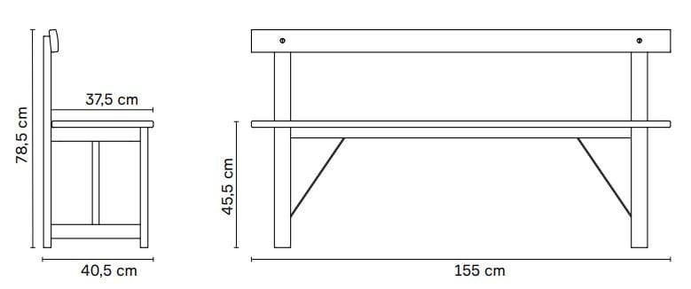 Дубовая скамья со спинкой Form & Refine Position ARCH-00108765 - Вид №3