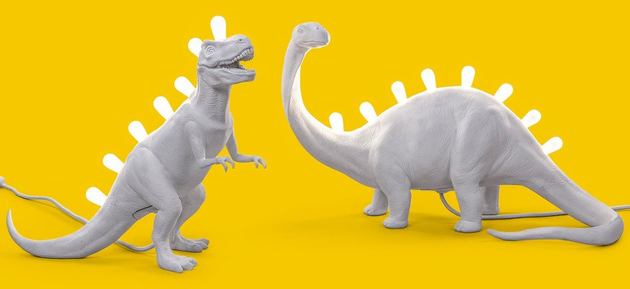Настольная лампа белая 31х49 см Brontosaurus 14782 SELETTI ЖИВОТНЫЕ 00-3882456 Белый - Вид №12