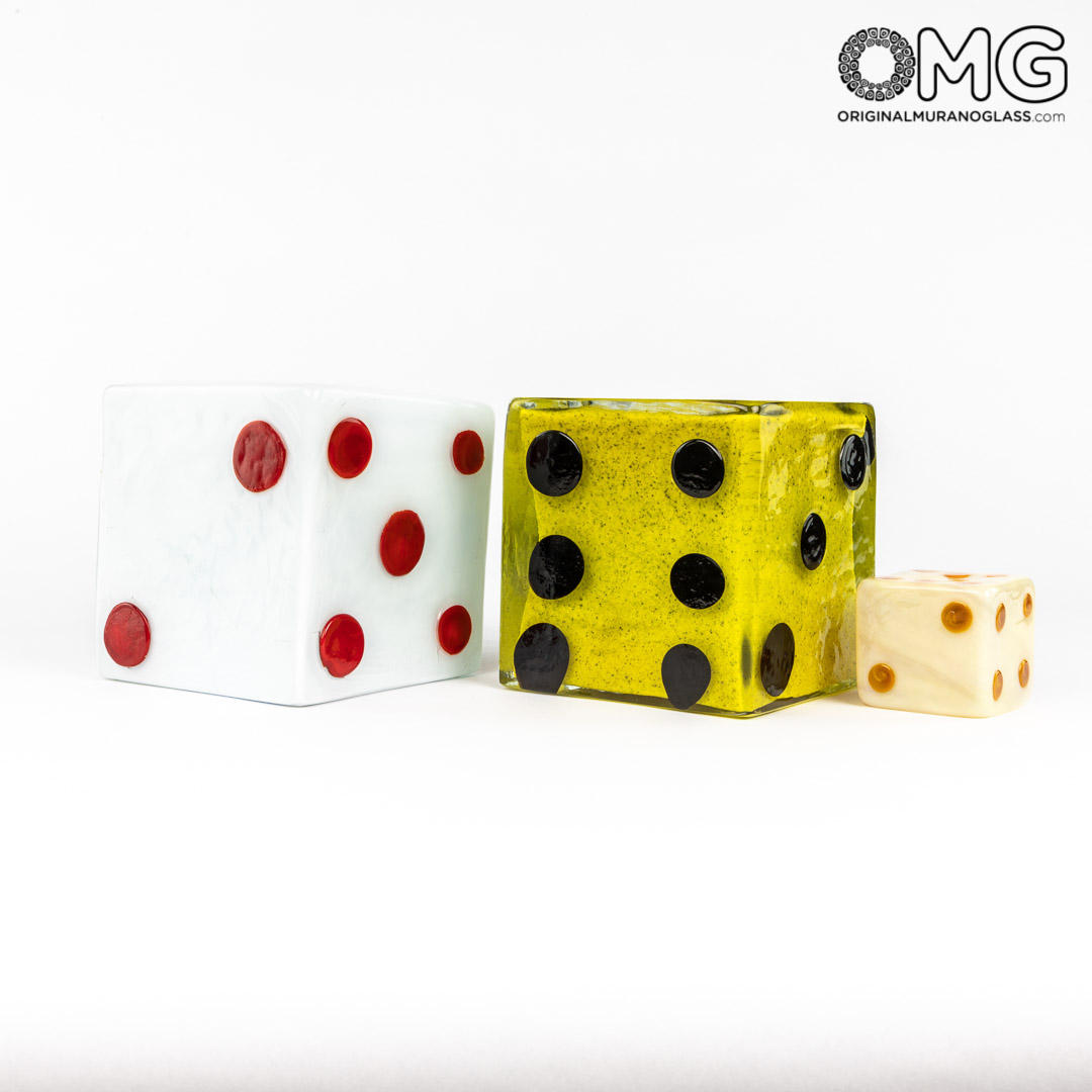 3550 ORIGINALMURANOGLASS Скульптура Игральные кубики - Пино Синьоретто - муранское стекло OMG 17 см  - Вид №1