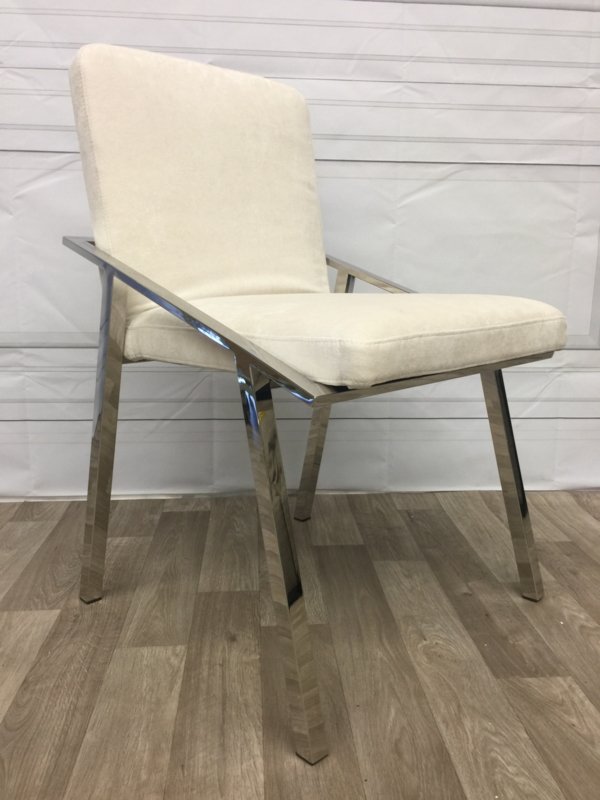 Стул белый с металлическими ножками, хром Reynolds от Eichholtz EICHHOLTZ EICHHOLTZ 060749 Черный  - Вид №4