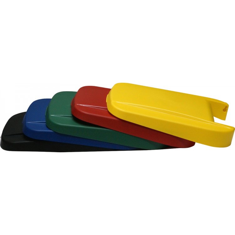 232474 DENOX Бак для раздельного сбора мусора серый на колесах с черной крышкой с ручкой Denox-Reciclo- 85L-110L - black. 85 л. Серый, крышка черная  - Вид №2