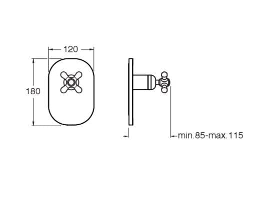 Однорычажный смеситель для душа с пластиной CRISTINA Rubinetterie Империя ARCH-00105794 - Вид №2