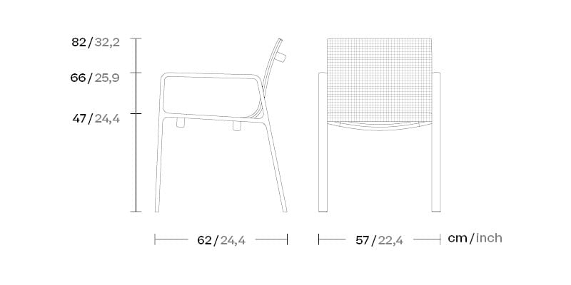 Тканевый штабелируемый садовый стул с подлокотниками Kettal Park Life ARCH-00029654 - Вид №6