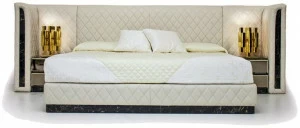 Formitalia Двуспальная кровать из кожи с обитым изголовьем Royal