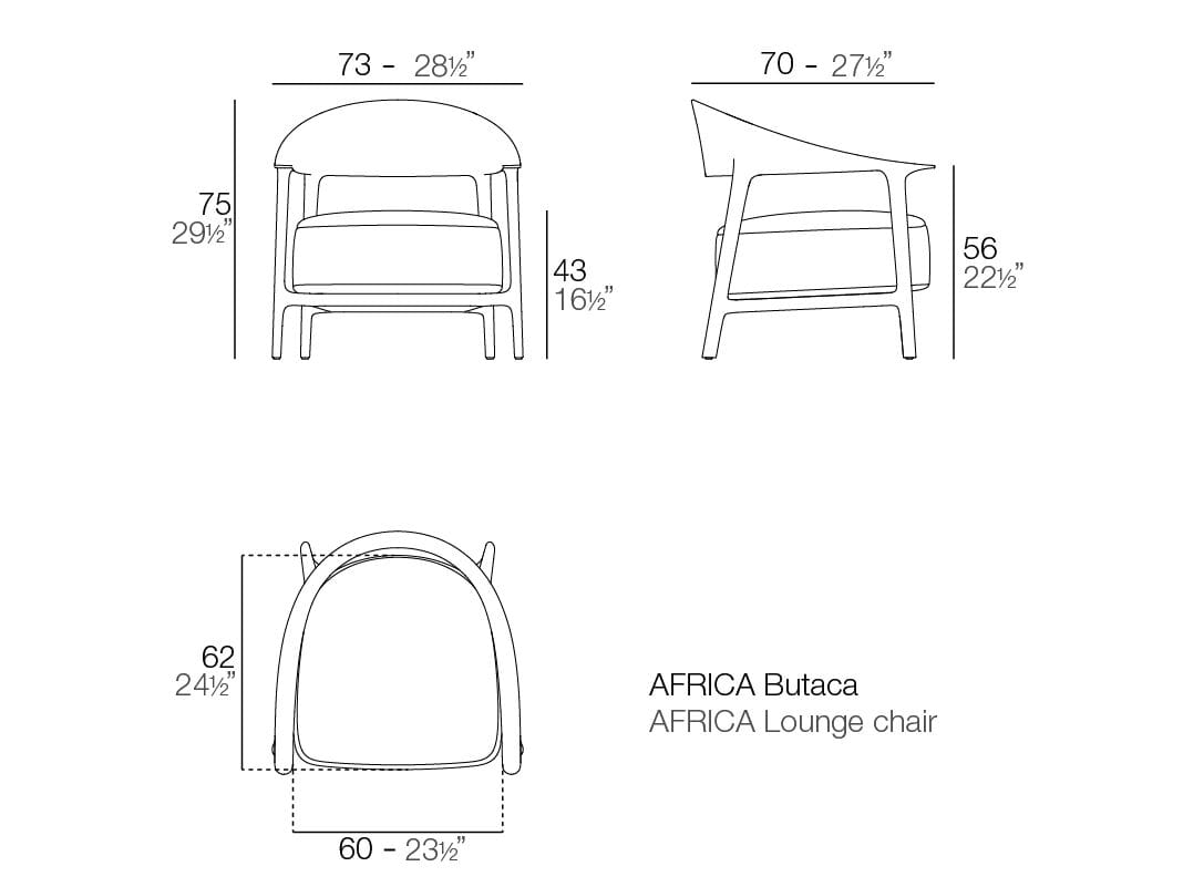 Садовое кресло с подлокотниками Vondom Африка ARCH-00120058 - Вид №5