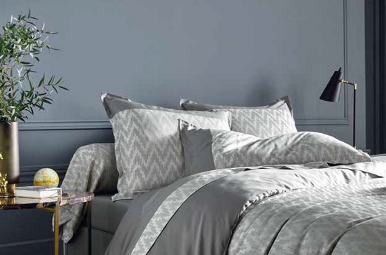 DECOR_AN_200 КПБ 200/220 прост 280/320 2 нав 50/75 сатин жаккард 460TC (в подарочной коробке) Blanc des Vosges Santreyd 