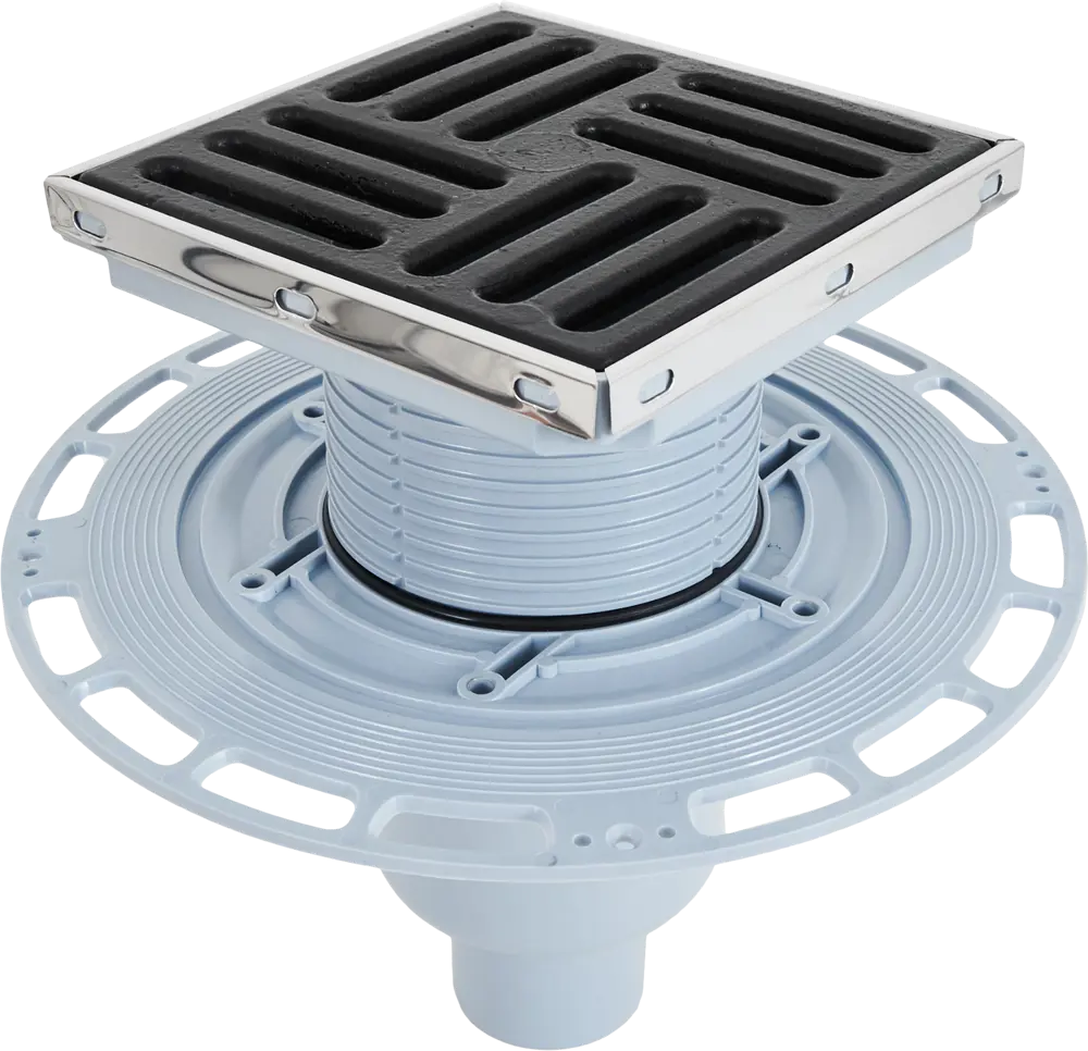 Душевой трап АНИ Пласт с чугунной решеткой 150x150 мм 86395360